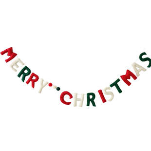 诺琪 圣诞拉旗彩旗羊毛毡merry christmas串旗节日派对布置装饰