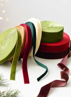 诺琪 圣诞装饰天鹅绒缎带织带礼品包装diy蝴蝶结扎带圣诞树装饰品