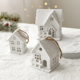 饰品木质白色植绒房子雪屋子摆件圣诞树装 诺琪 圣诞节装 饰小挂件
