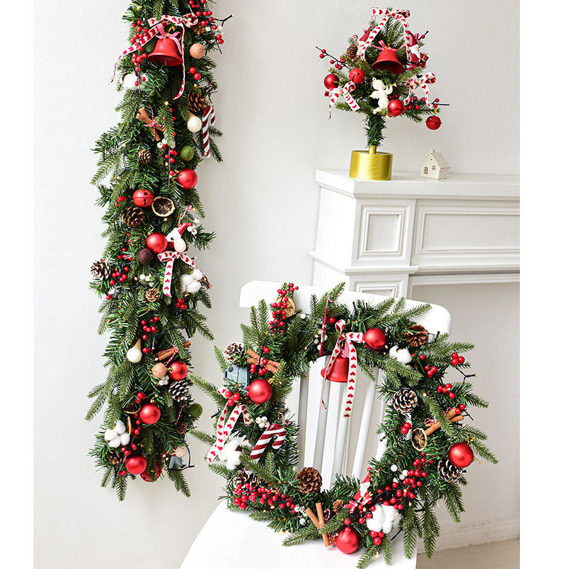 诺琪豪华加密PE叶混合圣诞花环藤条商场栏杆扶手壁炉圣诞装饰品,节庆用品/礼品,圣诞装饰品,淘宝优惠券,粉丝福利购,淘宝优惠卷