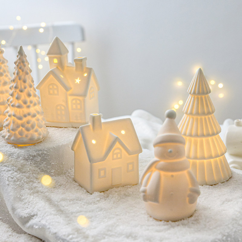 NUCHI城堡陶瓷房子摆件圣诞礼物