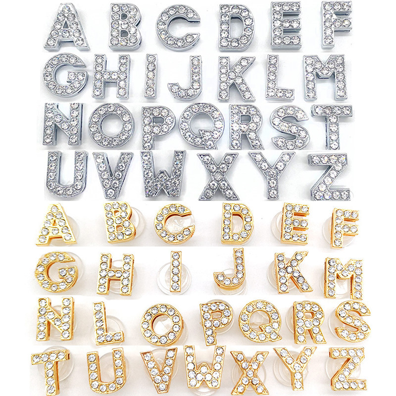 crocs配饰金属字母数字鞋扣鞋花水钻鞋花个性定制洞洞鞋配件diy