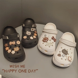 新款美拉德洞洞鞋鞋花鞋扣卡通小熊爱心五角星纽扣猫咪鞋装饰配饰
