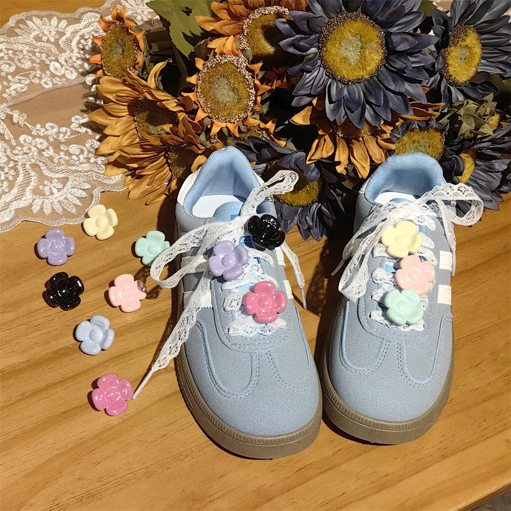 韩国diy芭蕾风ins风彩色糖果花朵网红鞋子鞋带装饰可爱鞋扣鞋花