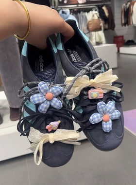 小泡芙鞋花适配Samb德训鞋鞋带装饰品彩色小花DIY蝴蝶结配件配饰