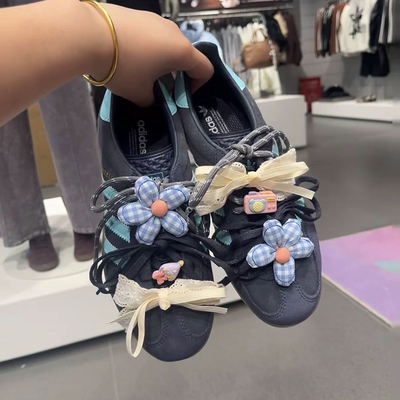 小泡芙鞋花适配Samb德训鞋鞋带装饰品彩色小花DIY蝴蝶结配件配饰