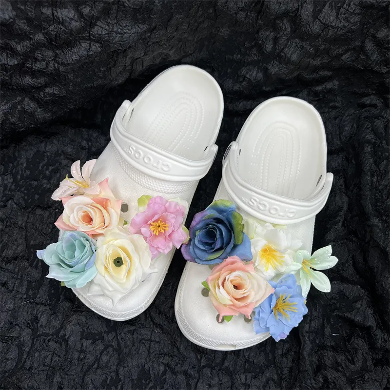 巨美洞洞鞋配饰crocs鞋花鞋扣梦幻甜美diy花卉彩色花朵装饰扣