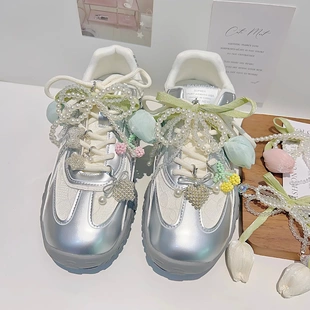 带扣跨境挂件 饰郁金香珍珠串珠超仙百搭鞋 鞋 花韩国东大门吊坠装