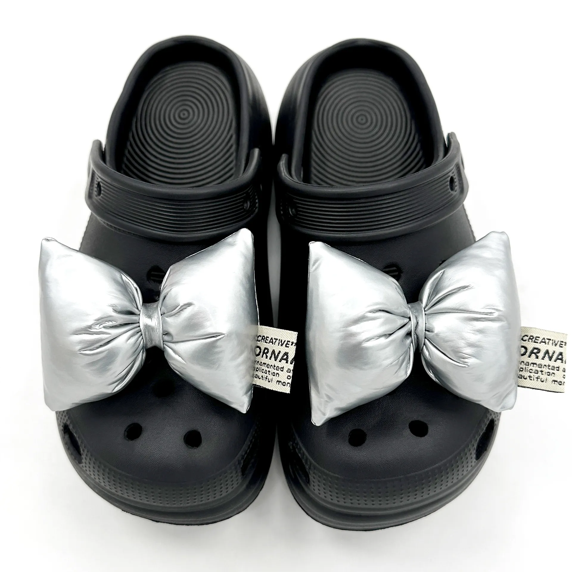 跨境新款ins热销配饰洞洞鞋蝴蝶结diy配饰洞洞鞋鞋花高级感