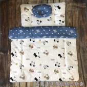 包被床品柔软 薄款 米奇新生婴儿儿纯棉被子褥子枕头三件套装 春秋季