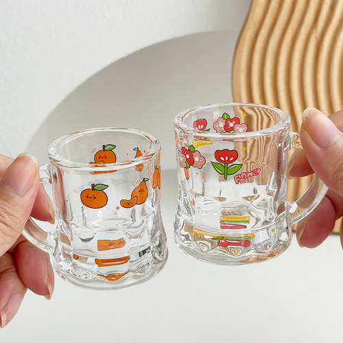 迷你白酒酒盅家用可爱把手烧酒杯