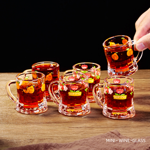 卡通玻璃烧酒杯家用一两小酒杯创意酒盅一口杯迷你清酒杯子白酒杯