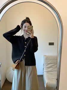 两件套装韩系温柔风软糯清新针织开衫毛衣外套女学生+半身长裙子
