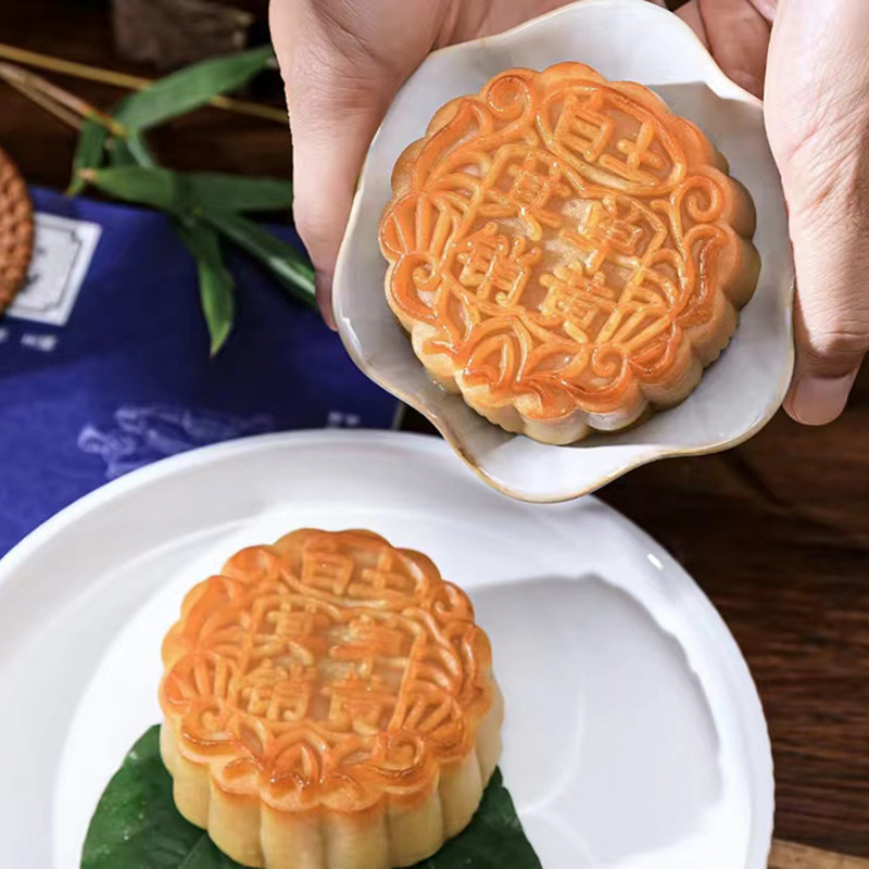 白土月饼其销单双黄莲蓉中秋月饼