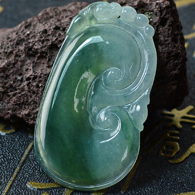 如意天然老坑a货玉器翡翠蓝水