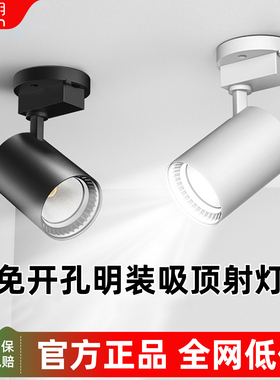 爱德朗led明装射灯商铺服装店家用背景墙cob吸顶式轨道灯店铺商用