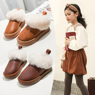 小金蛋童鞋儿童雪地靴女2025冬季新款加绒厚底短靴保暖增高羊毛靴