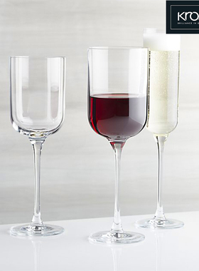 波兰进口Krosno无铅水晶红酒杯家用一体成型葡萄酒杯鸡尾酒杯
