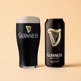 GUINNES啤酒杯爱尔兰建立式 Glass品脱杯550mll 专用黑啤杯Pint