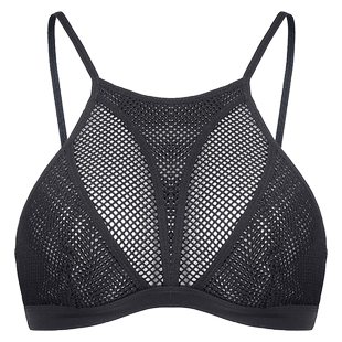 宝诗嫣性感美背无钢圈文胸背心式bralette黑色胸罩运动内衣防震