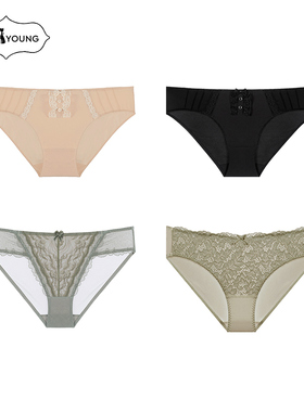 3条99元内裤女士蕾丝诱惑新疆棉丁字裤低腰三角裤无痕火辣透气薄