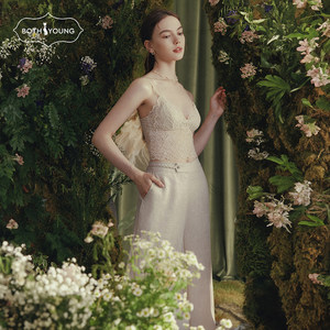 【品牌特惠】宝诗嫣法式蕾丝小胸内衣女薄款性感三角杯吊带文胸罩