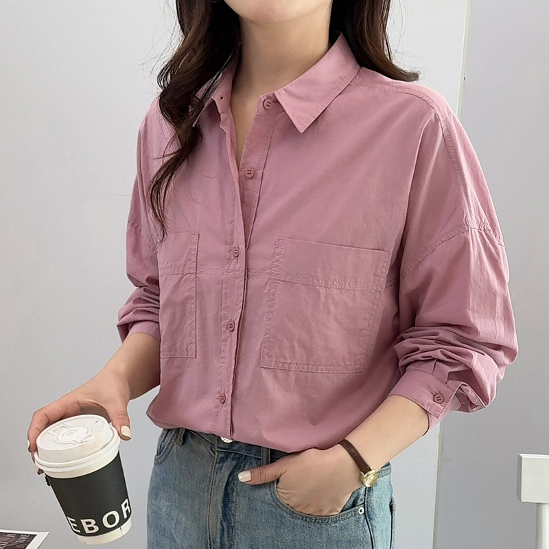2026春薄款亲肤棉长袖衬衫女