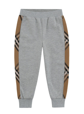 男童2025春秋装新款运动休闲裤格子撞色纯棉毛圈潮范学生长裤