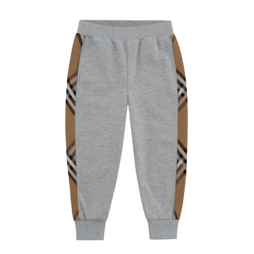 男童2025春秋装新款运动休闲裤格子撞色纯棉毛圈潮范学生长裤