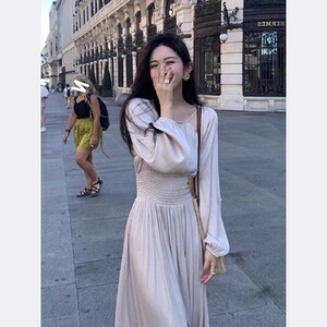 【现货+送运费险】秋新款女装显瘦长袖气质名媛高端女神范连衣裙