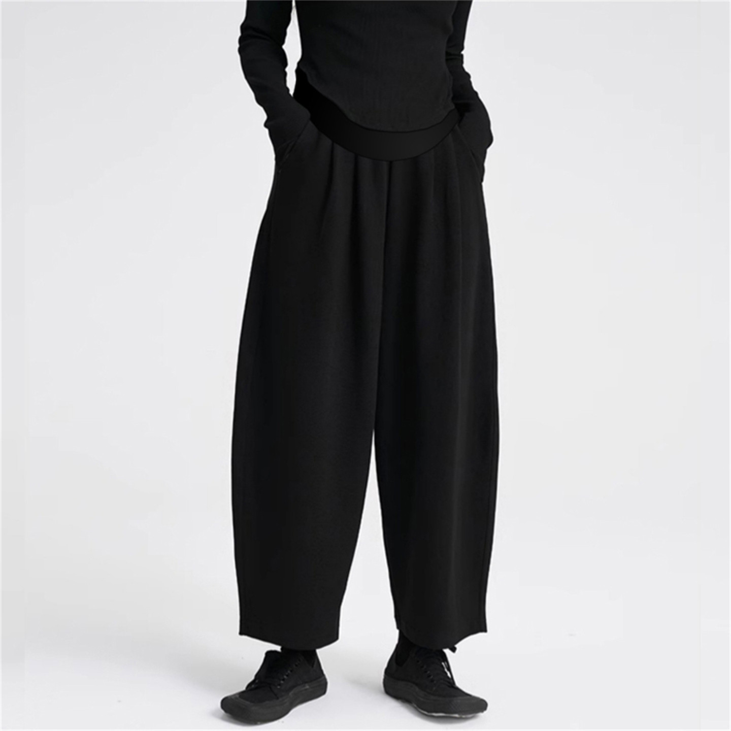 毛呢孕妇裤秋冬款外穿大码托腹阔腿裤休闲褶皱西装长裤黑色山本裤,孕妇装/孕产妇用品/营养,孕妇休闲裤,淘宝优惠券,粉丝福利购,淘宝优惠卷