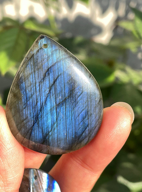 拉长石水滴吊坠灰月光随形裸石