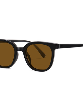 黑框茶色墨镜男士开车专用潮网红街拍装饰大脸太阳眼镜女防紫外线