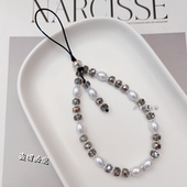 串珠手机挂链防珍珠水晶手机绳 高级感ccd相机创意挂件防丢钥匙链