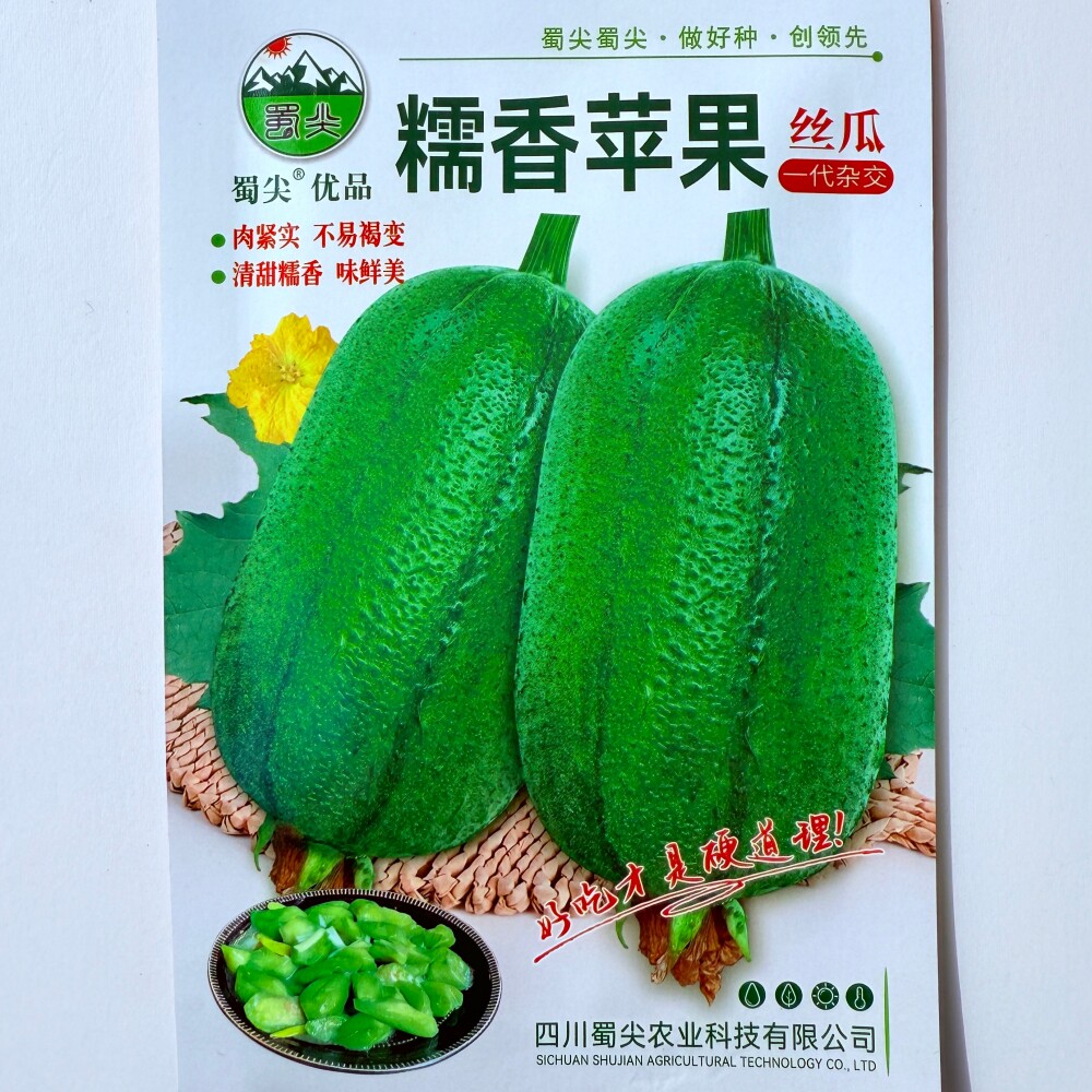 糯香苹果丝瓜种子清甜糯香翠绿厚肉丝瓜种籽春夏秋季播蔬菜种孑