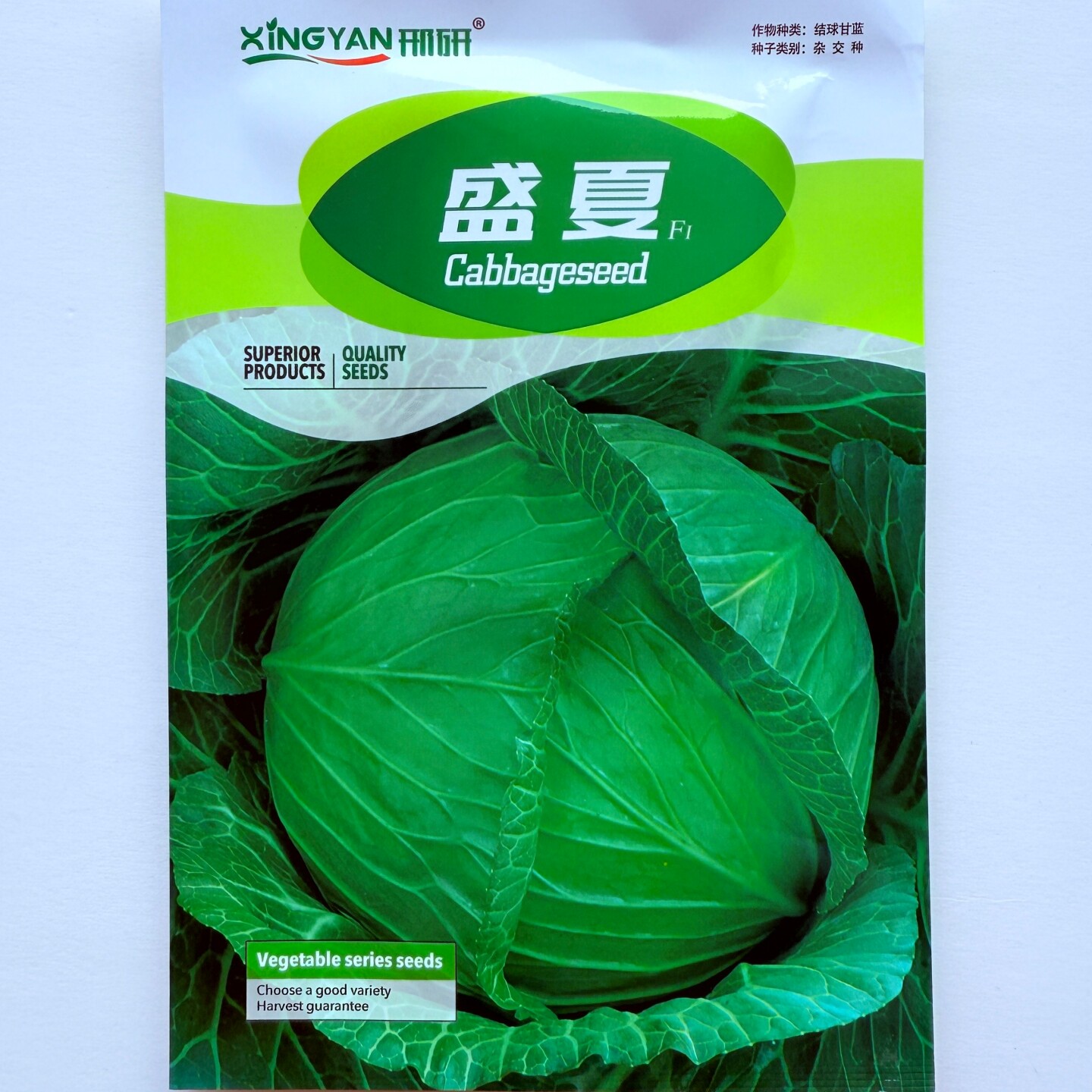 邢研盛夏甘蓝种子抗病杂交中早熟扁圆球卷心菜包头菜种籽春夏秋播