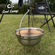 户外露营便携304不锈钢野营锅3层火锅篝火吊锅野炊烧烤木盖手提锅