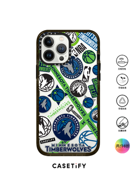 香港代购Casetify TIMBERWOLVES森林狼队适用iPhone15/14/13/12PM手机壳
