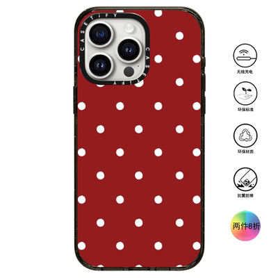 香港代购Casetify 经典红色波点 适用苹果手机iPhone17/16/15/14/13/12/Pro/Max手机壳