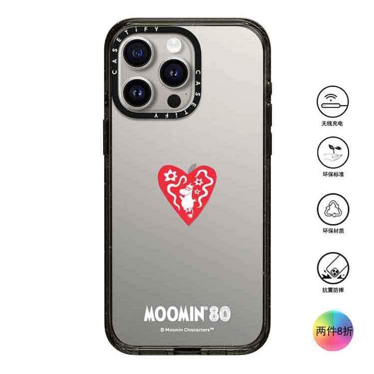 香港代购Casetify Moomin in Heart小河马适用iPhone16/15/14/13/12/Pro/Max手机壳