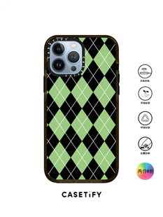 香港代购 GREEN菱形绿适用iPhone13 ARGYLE PM手机壳 Casetify