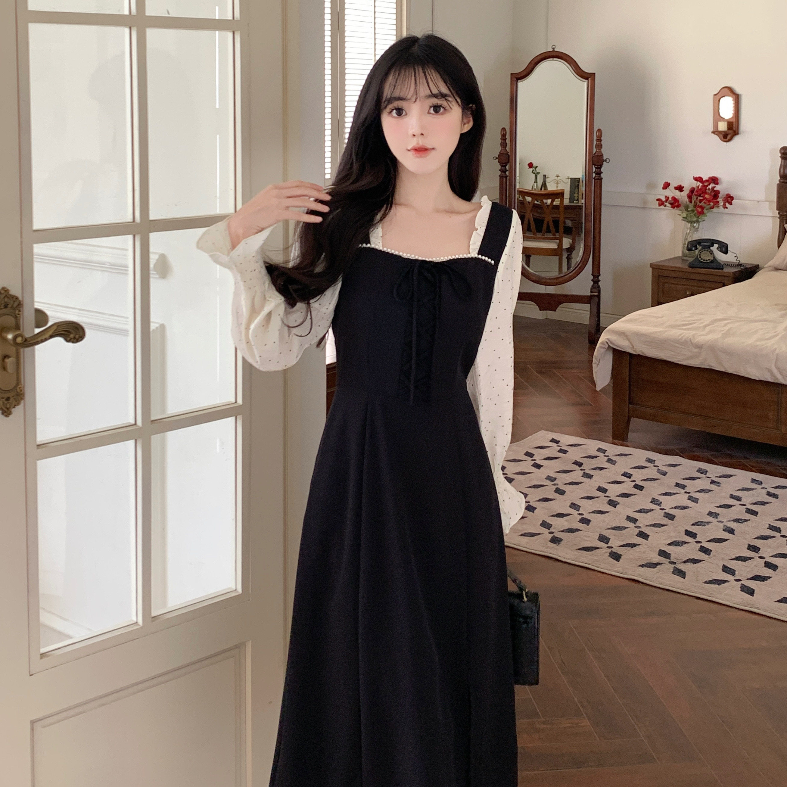 2026大码女装胖妹妹mm法式高级感遮肚收腰显瘦赫本风连衣裙