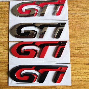 改装金属 标致307 206 308GTI车标 尾贴尾标GTI小钢炮车贴84*25mm