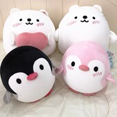 冰岛之恋白熊公仔北极熊企鹅软体泡沫纳米粒子颗粒毛绒玩具抱枕