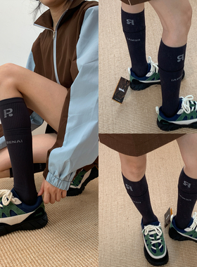 “Athflow新主张”2025秋冬运动系老钱风Yiss高级灰字母小腿袜DF