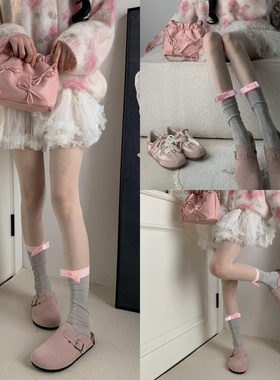 圆舞曲2026春款小香风miu系蝴蝶结小腿袜叠搭爱心水钻美肤连裤袜