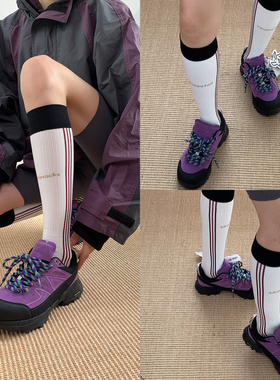 给小腿穿高定 2025冬季运动级压力LuckSocks高级白色字母小腿袜