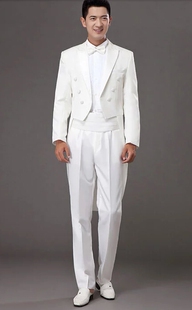 燕尾服出租 男士米白色燕尾服租赁 服装出租 晚宴服 华尔兹服装