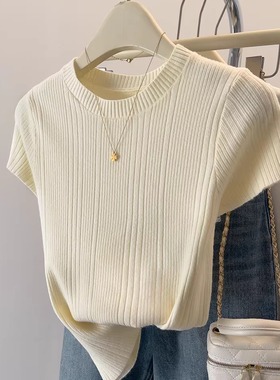 宽松显瘦【80-200斤】今年流行的飞飞袖上衣女夏纯色减龄短袖T恤