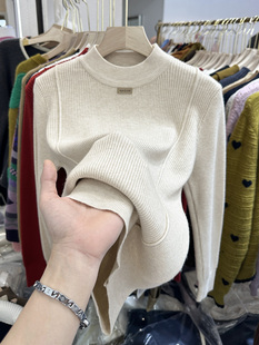 半高领打底针织衫 2024秋冬新款 宽松显瘦保暖套头毛衣女潮 女装 大码